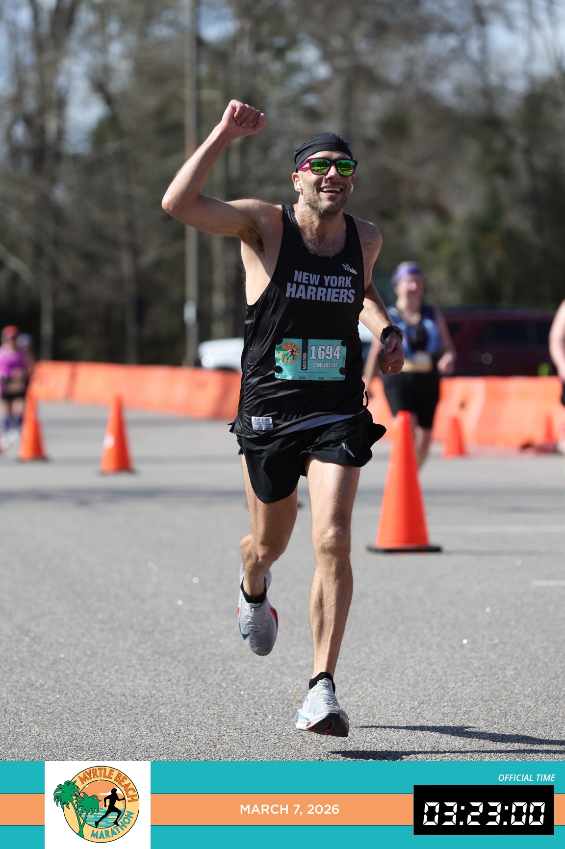 Matt Coneybeare - Marathon 42 - Myrtle Beach Marathon - Myrtle Beach, South Carolina - Finish